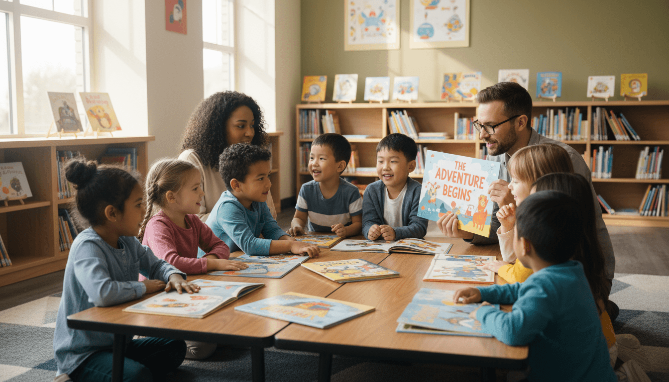 Children engaged in Bible story time